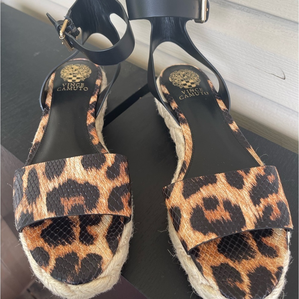 Vince Camuto Defina Leopard Print Espradrille Platform Sandals